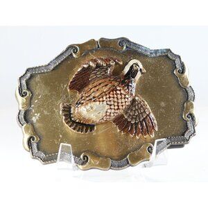 Mallard Belt Buckle 1970s Raintree Solid Brass Buckle Vintage